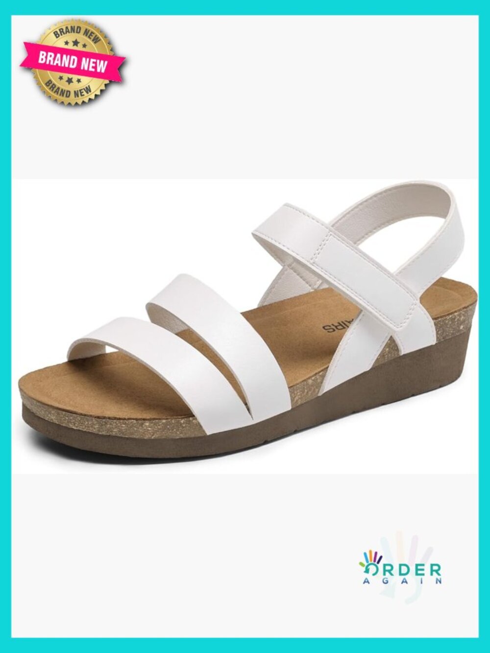 Low Heel Wedge Sandals with Arch Support Round Toe Casual Flatform Dress Shoes
